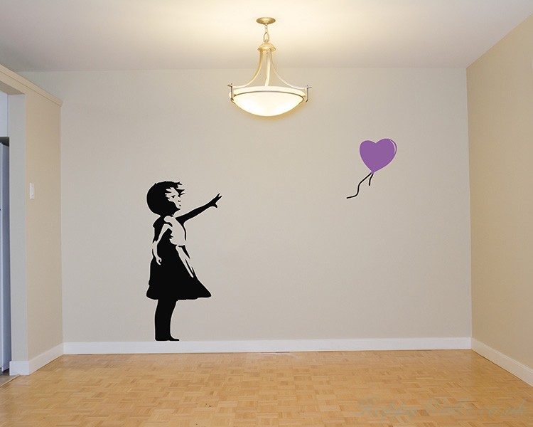 Banksy Girl Balloon Silhouette Wall Art Sticker